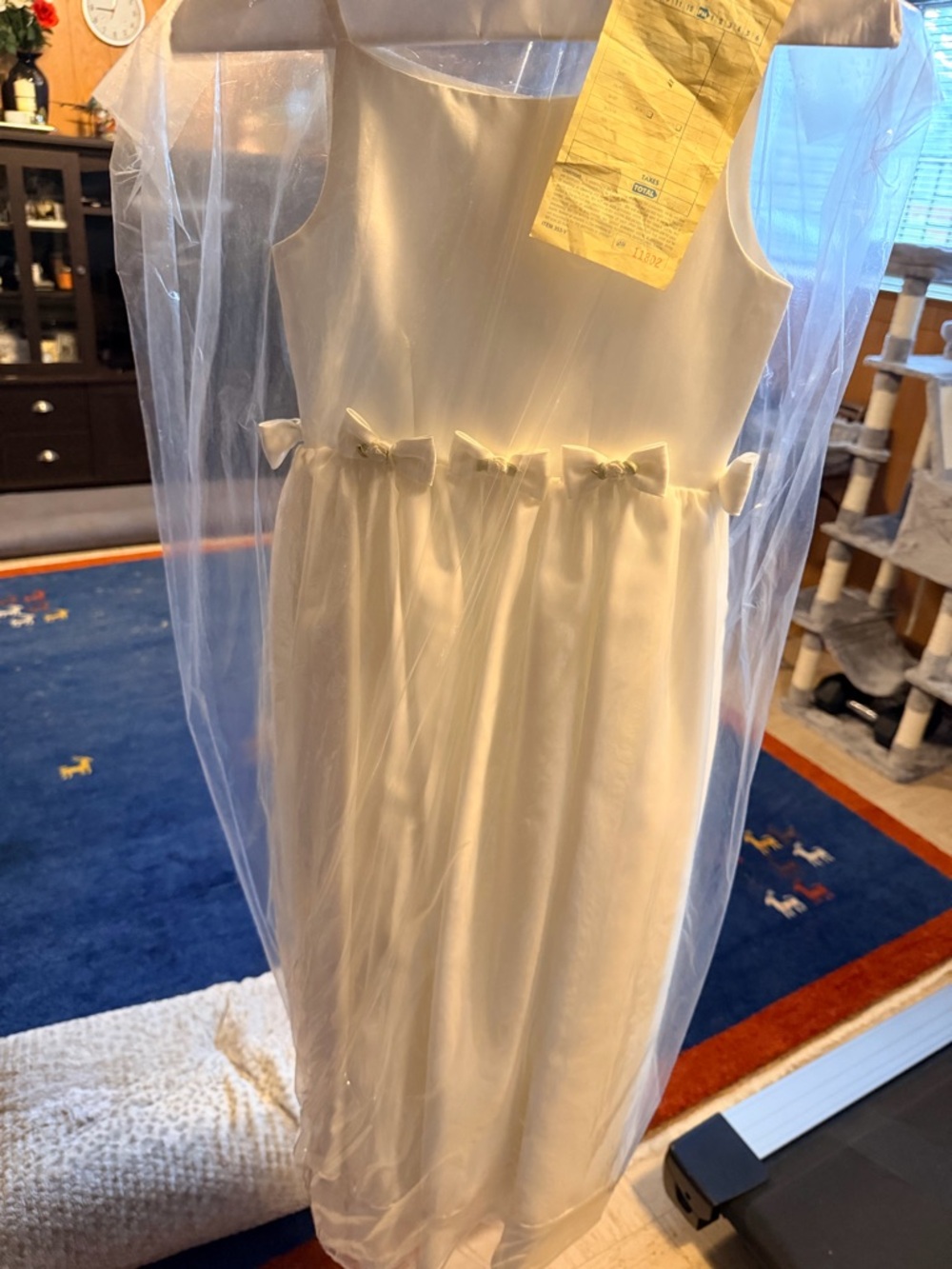 Ivory Girls' Dress with Waist Bows
